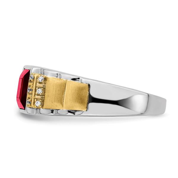 Mens Gentlemen’s Classics™ 14kt. Two Tone Ruby & Diamond Ring
