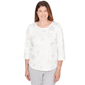 Womens Alfred Dunner Comfort & Joy Star Print Crew Neck Top - image 1