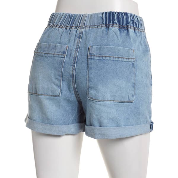 Juniors Madden Girl Elastic Waist Drawstring Denim Shorts