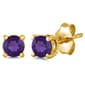 Gemstone Classics(tm) Gold over Silver Created Amethyst Earrings - image 1