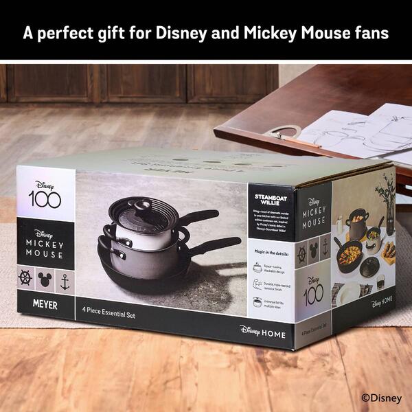Disney 4pc. Steamboat Willie Nonstick Induction Cookware Set