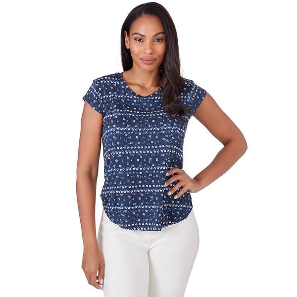 Womens Emaline Key Items Floral Cap Sleeve Tee - image 