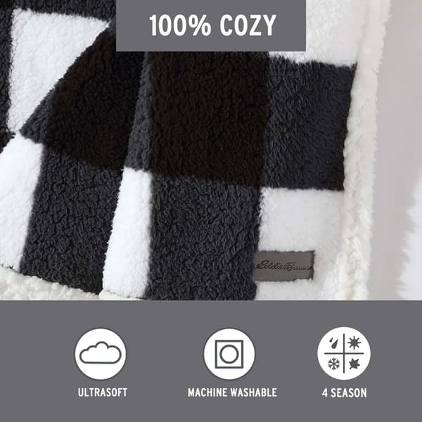 Eddie Bauer Cabin Plaid Cotton Reversible Throw