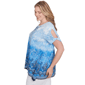 Plus Size Ruby Rd. Tinted Tides Crystal Ombre Cold Shoulder Tee - image 4