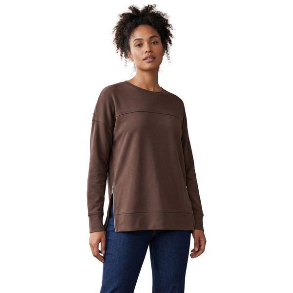 Womens French Laundry Long Sleeve Crew Neck Top With Side Zipper - image 