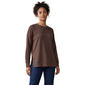 Womens French Laundry Long Sleeve Crew Neck Top With Side Zipper - image 1