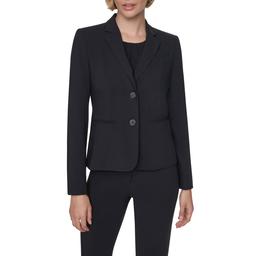Womens DKNY Long Sleeve Solid Two Button Blazer - Black
