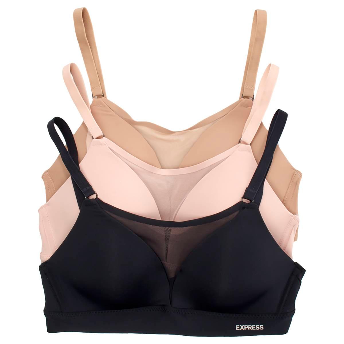 Womens Express 3pk. Wirefree Bonded Micro & Mesh Bras EX02254A3 - Boscov's