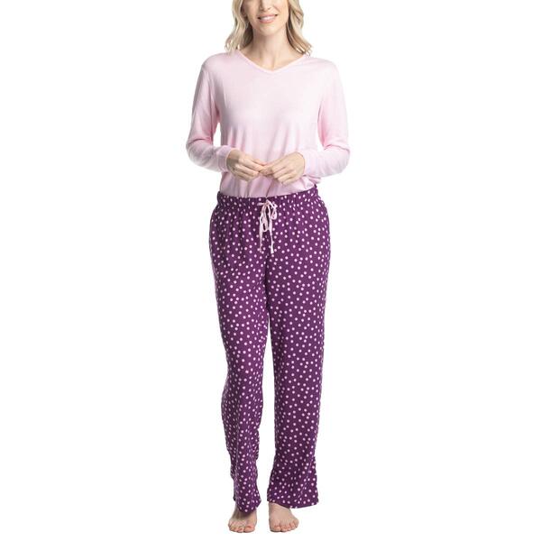 Womens Hanes&#40;R&#41; Dreamscape Dot Print Pajama Set - image 