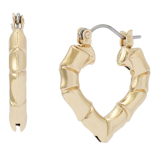 Betsey Johnson Hothouse Bloom Bamboo Heart Hoop Earrings