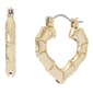 Betsey Johnson Hothouse Bloom Bamboo Heart Hoop Earrings - image 1