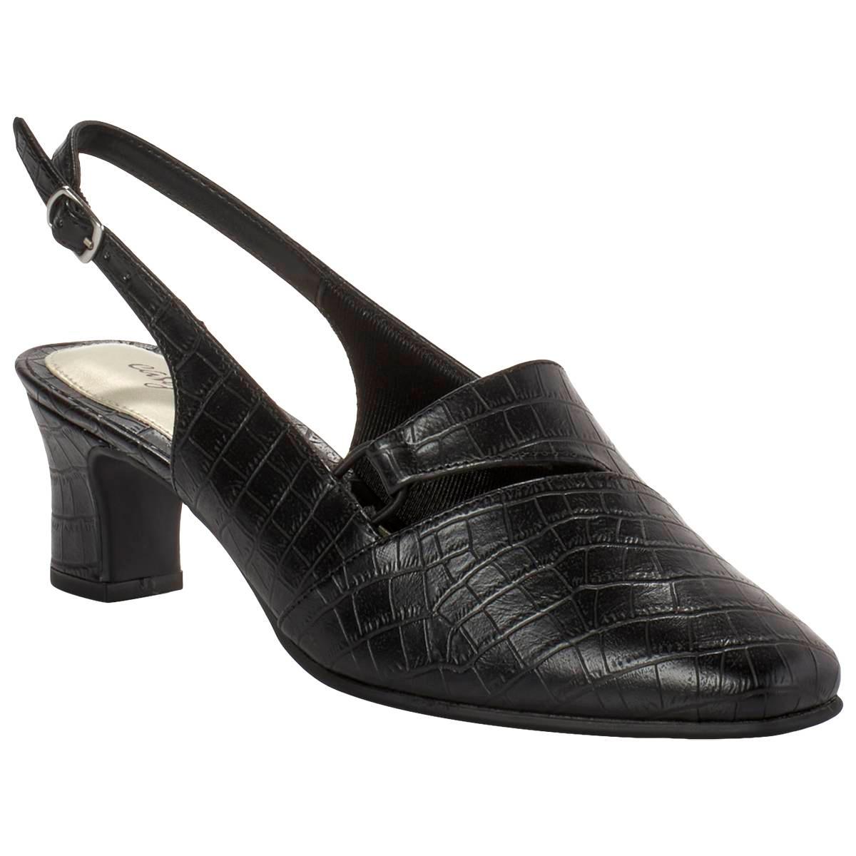 Womens Easy Street(R) Croco Slingback Heels