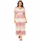Womens Vivid Aura Short Sleeve Floral V Neck Maxi Dress - image 1