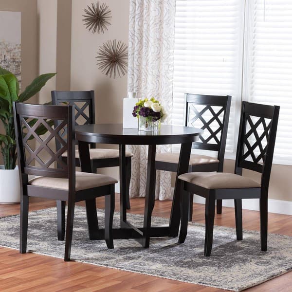 Baxton Studio Selby Modern Dark Brown Wood 5pc. Dining Set