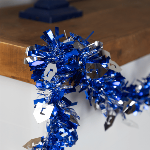 Northlight 50ft. Blue & Silver Dreidel Hanukkah Tinsel Garland