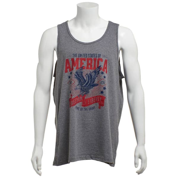 Mens Home of the Brave Freedom & Liberty Graphic Tank Top - image 