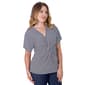 Womens 24/7 Comfort Apparel Medallion Knot Front V-Neck Blouse - image 2