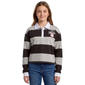 Juniors No Comment Stripe Fleece Rugby Pullover- Grey - image 1