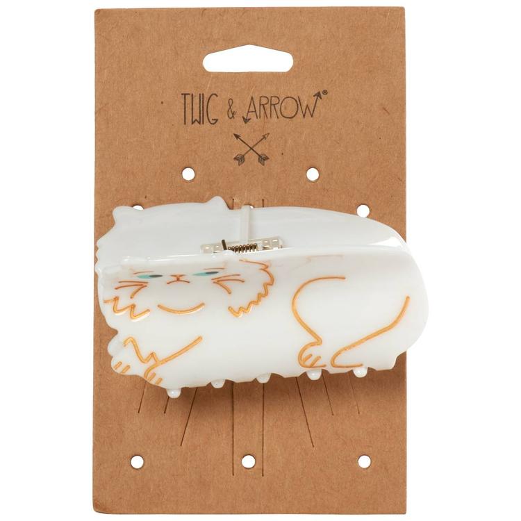 Womens Twig & Arrow Cat Hair Claw Clip - White