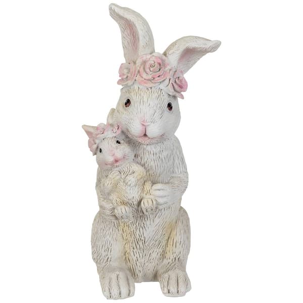 Northlight Seasonal Mother & Baby Bunny Easter Garden Statue - image 