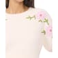 Womens Cece Short Sleeve Floral Embroidery Sweater - image 3