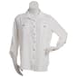 Plus Size Notations 3/4 Sleeve Solid Button Front Blouse - image 2
