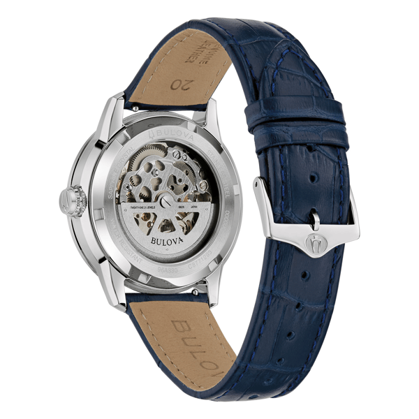 Mens Bulvoa Classic Sutton Automatic Blue Strap Watch - 96A330 - image 