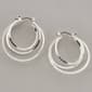 Design Collection Silver Plated Polished Hoop Earrings - image 1