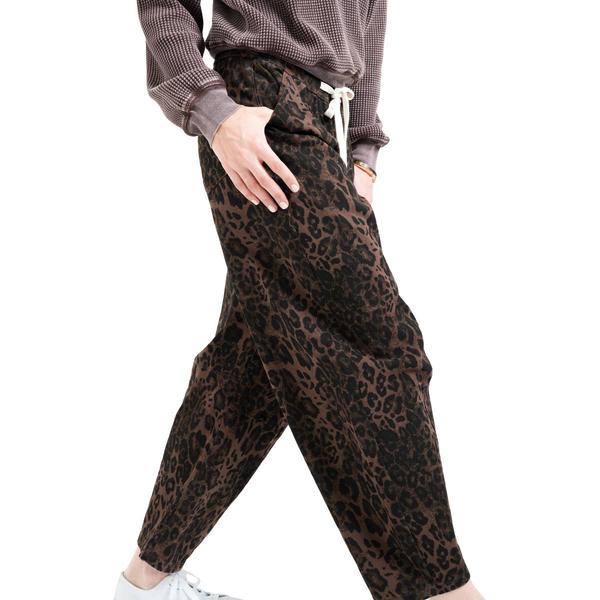 Womens MNK Leopard Barrel Jeans with Drawstring