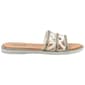 Womens Ashley Blue Rhinestone Trim Slide Sandals - image 2