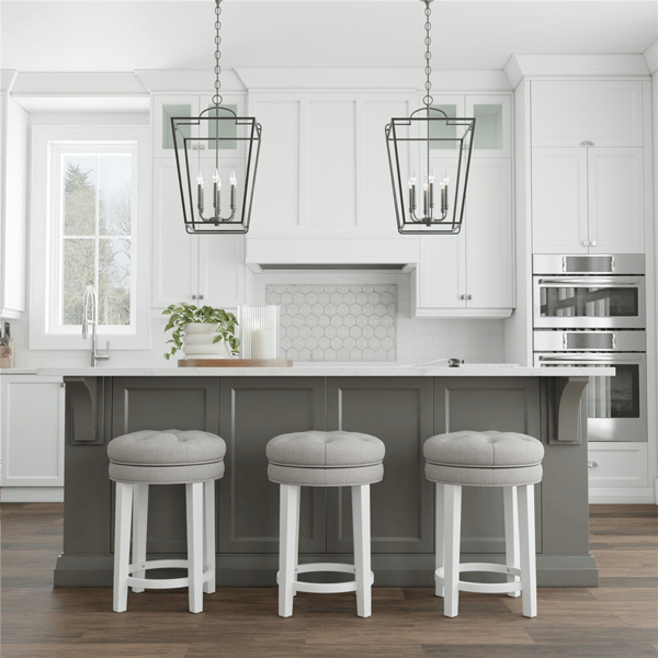 HH2 Home Krauss Grey Backless Swivel Counter Height Stool
