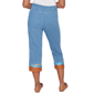 Petite Alfred Dunner Beachcomber Beach Embroidery Denim Capris - image 2