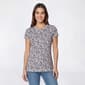 Womens Preswick & Moore(R) Short Sleeve Mini Leaf Floral Tee - image 1
