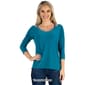 Womens 24/7 Comfort Apparel 3/4 Sleeve Cold Shoulder Top - image 4