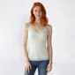 Juniors Pink Rose Rib Lace Trim Long Camisole - image 2