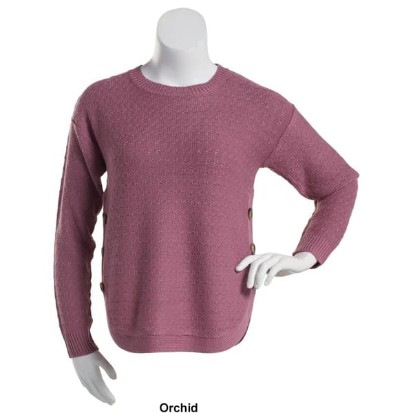 Womens Jason Maxwell Long Sleeve Pullover w/Side Buttons Sweater