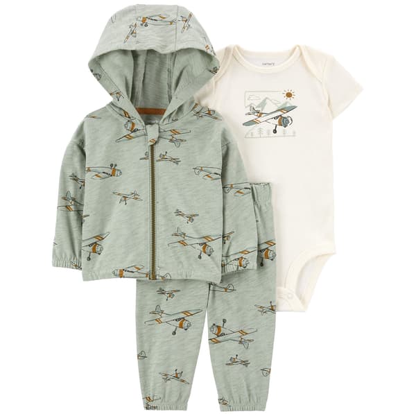 Baby Boy &#40;NB-12M&#41; Carters&#40;R&#41; 3pc. Airplane Cardigan Set