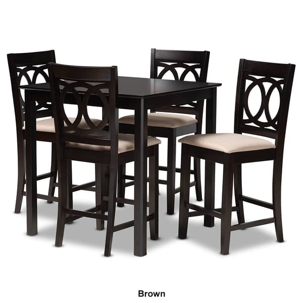 Baxton Studio Lenoir 5pc. Wooden Pub Style Set