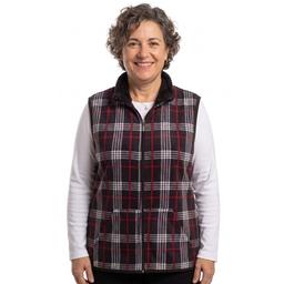 Plus Size Hasting & Smith Plaid Vest with Sherpa Trim