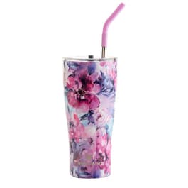 Lenox Butterfly-Meadow Cream Stainless Steel Tumbler With Straw