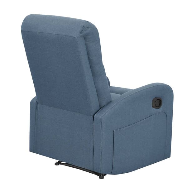 New Ridge Home Goods Charlotte Manual Upholstered Recliner - Blue
