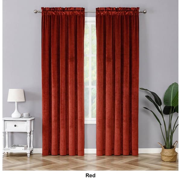 Egyptian Velvet Solid Rod Pocket Panel Curtain