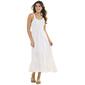 Juniors No Comment Cross Hatch Eyelet Smocked Bodice Midi Dress - image 1