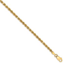 Gold Classics&#8482; 2.75mm. 14k Diamond Cut Rope Chain Anklet
