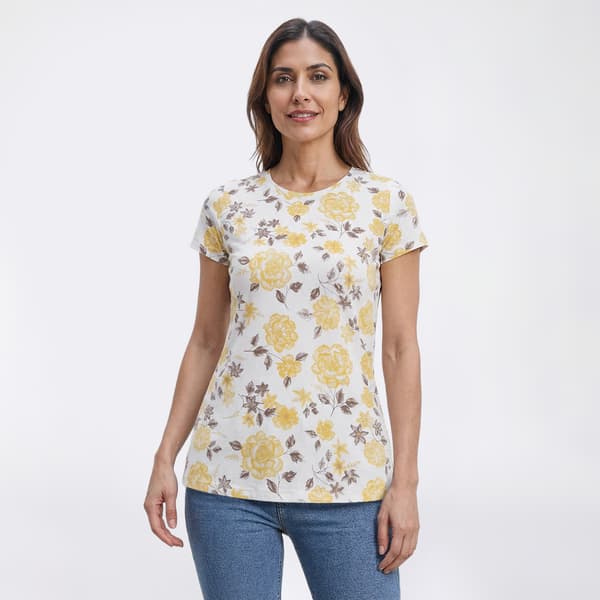 Womens Preswick & Moore(R) Short Sleeve Tonal Floral Tee - image 