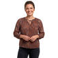Womens Zac & Rachel 3/4 Sleeve Foil Paisley Keyhole Neck Blouse - image 1