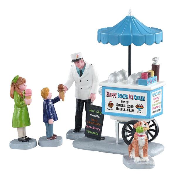 Lemax Happy Scoops Ice Cream Cart - Set of 5 - image 