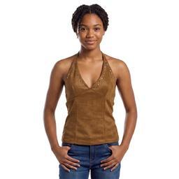 Juniors Madden Girl Knit Suede Studded Halter Top
