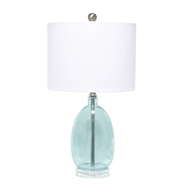 Lalia Home Classix Oval Glass Table Lamp w/White Drum Shade