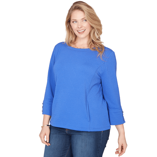 Plus Size Ruby Rd. Must Haves I Abstract Pucker Texture Blouse